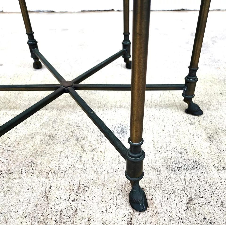 Late 20th Century Labarge Side Table Brass Glass Hoof Footed