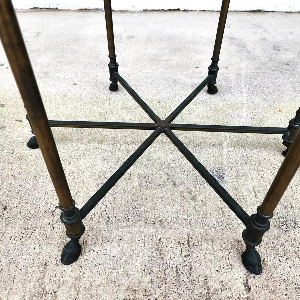 Labarge Side Table Brass Glass Hoof Footed 1
