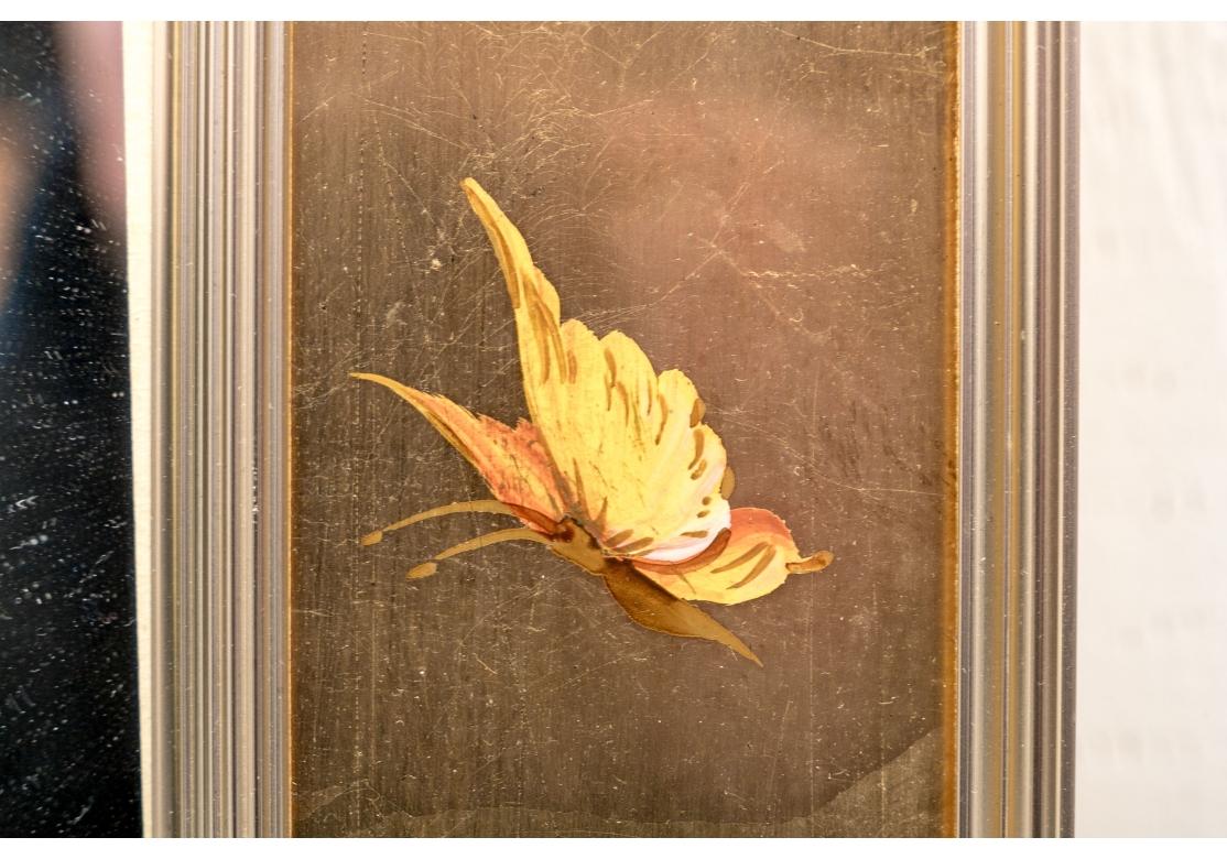 Brass LaBarge Signed Gilt Eglomise Chinoiserie Mirror For Sale