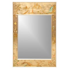 LaBarge Espejo de Chinoiserie Eglomise Dorado Firmado
