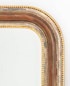 Labarge Miroir biseauté en bois argenté et doré