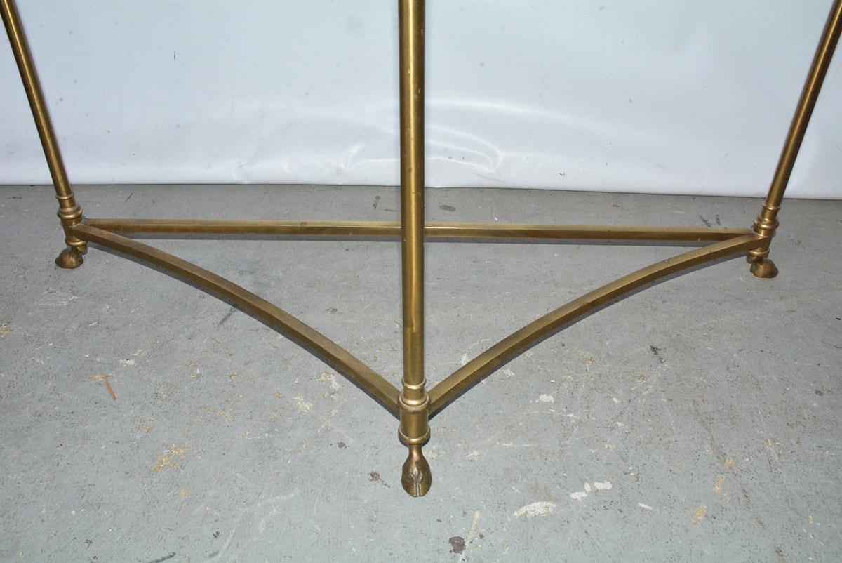 Labarge Style Hoof Footed Brass Demilune Console Table 1