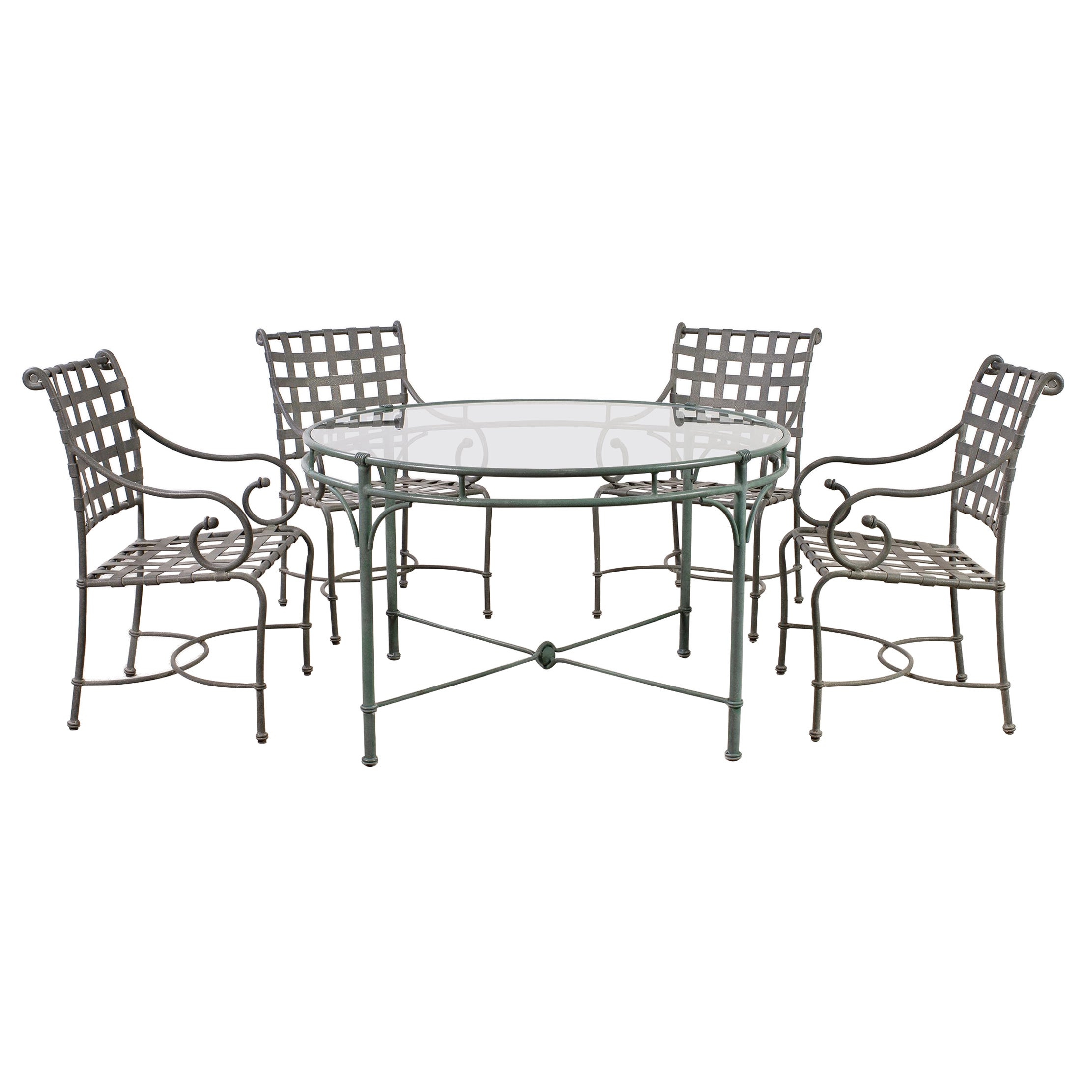 Labeled Brown Jordan Florentine Garden Set by Richard Frinier