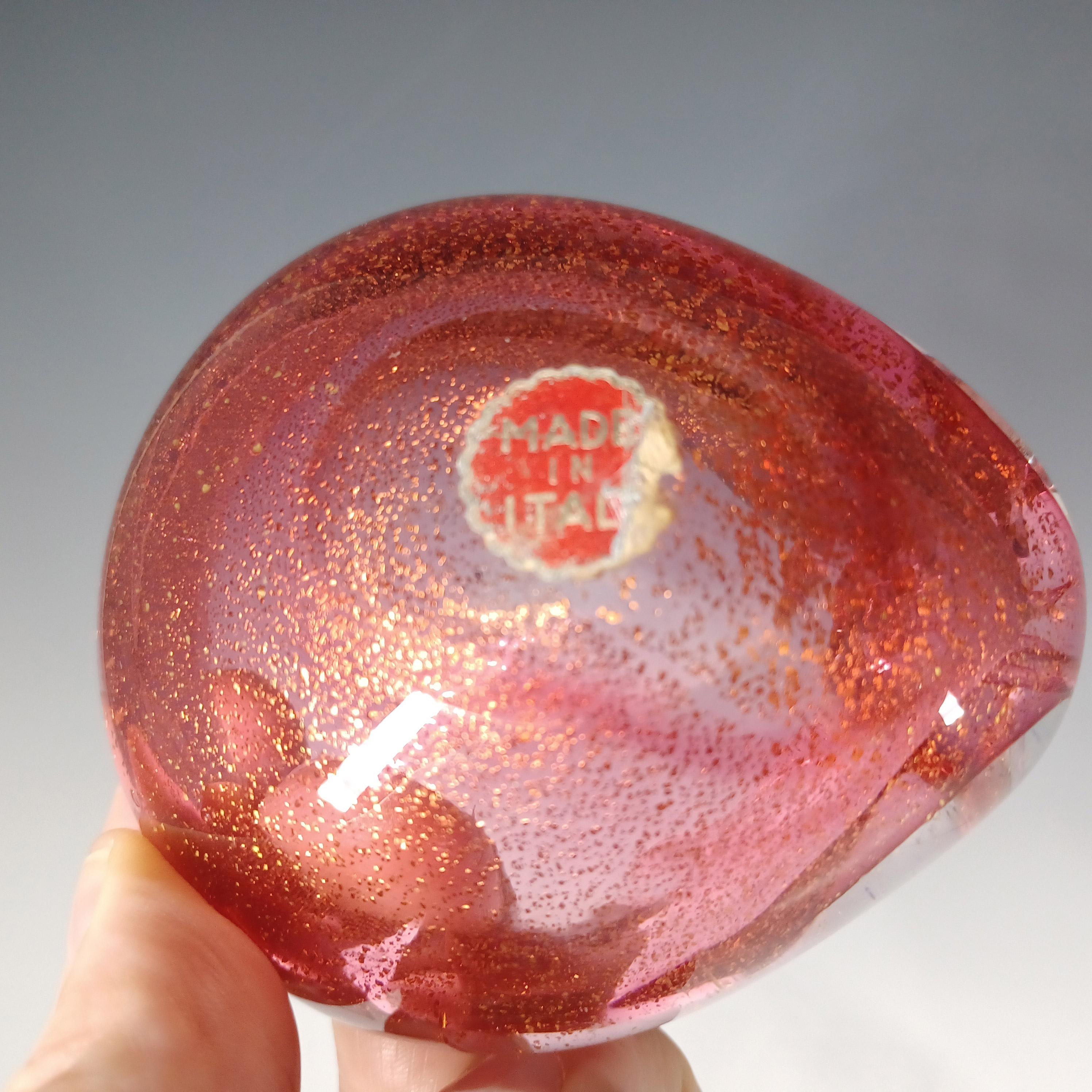 LABELLED Archimede Seguso Polveri Gold Leaf Glass Shell Bowl 3