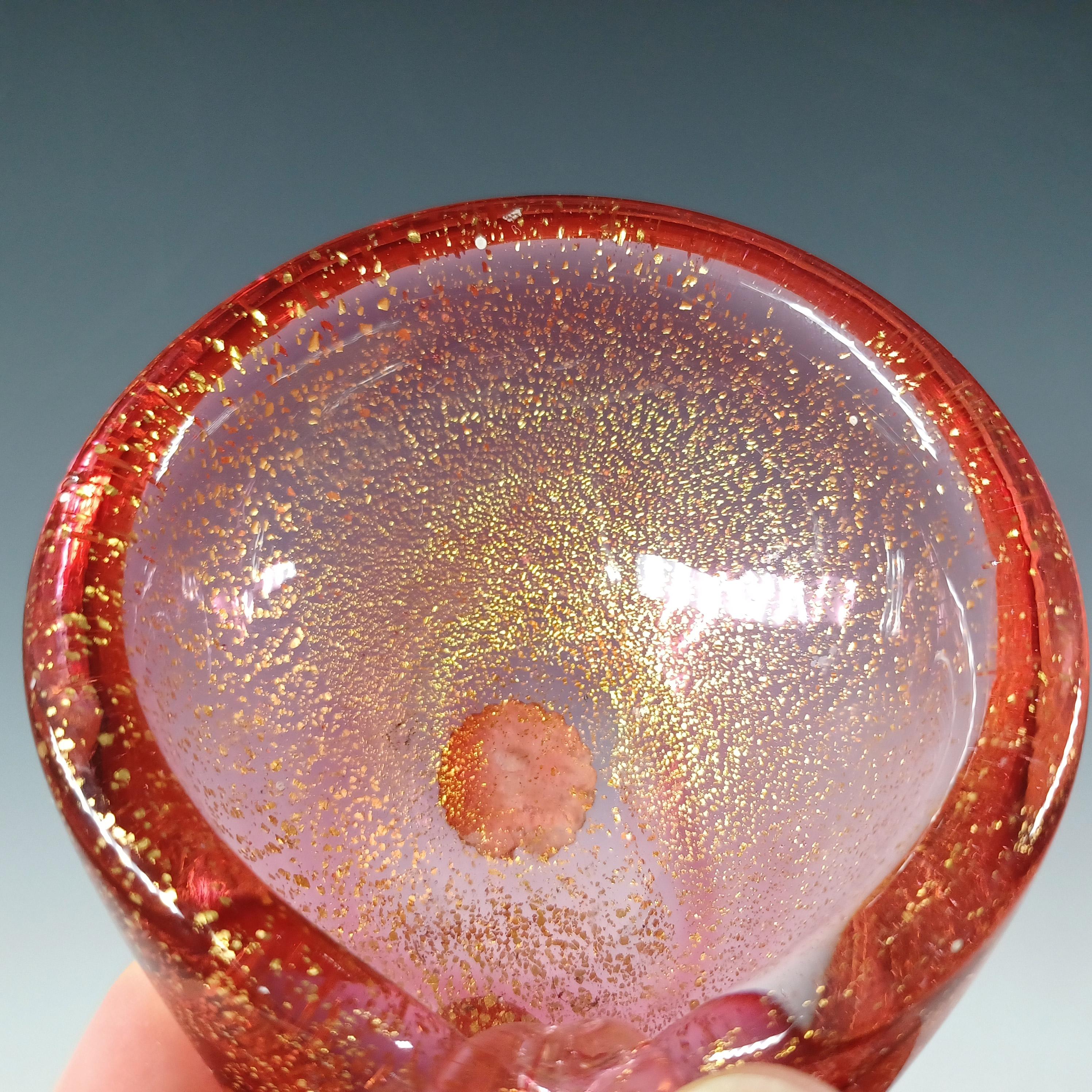Mid-20th Century LABELLED Archimede Seguso Polveri Gold Leaf Glass Shell Bowl