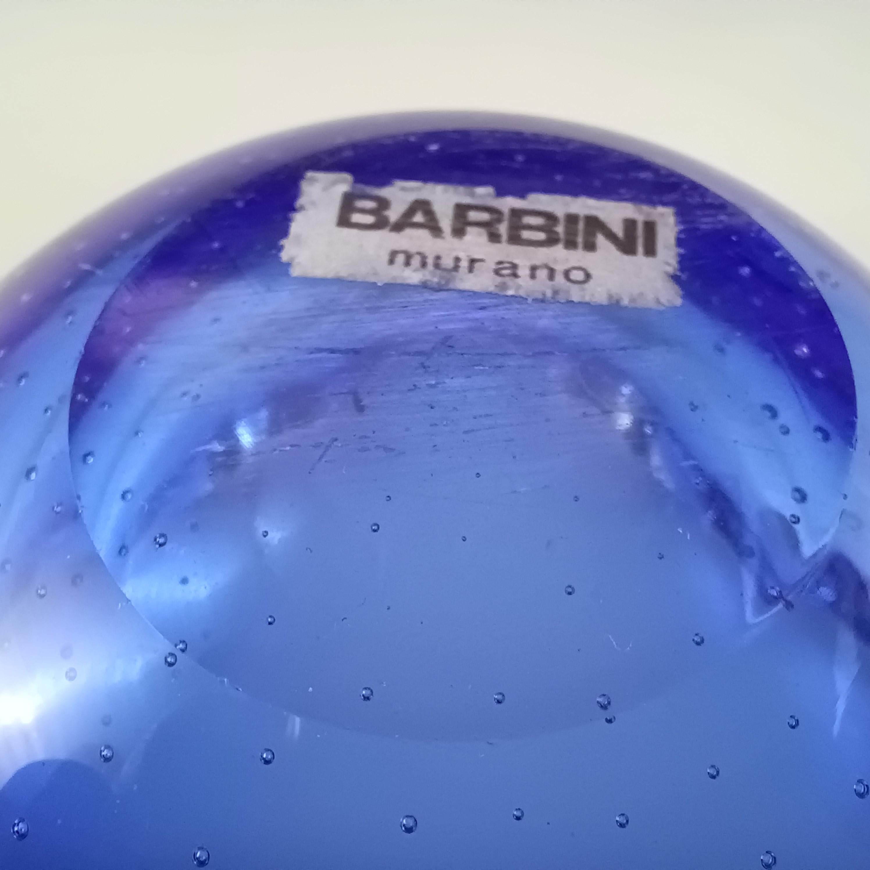 LABELLED Barbini Murano Biomorphe Schale aus blauem und klarem Blasenglas im Angebot 3