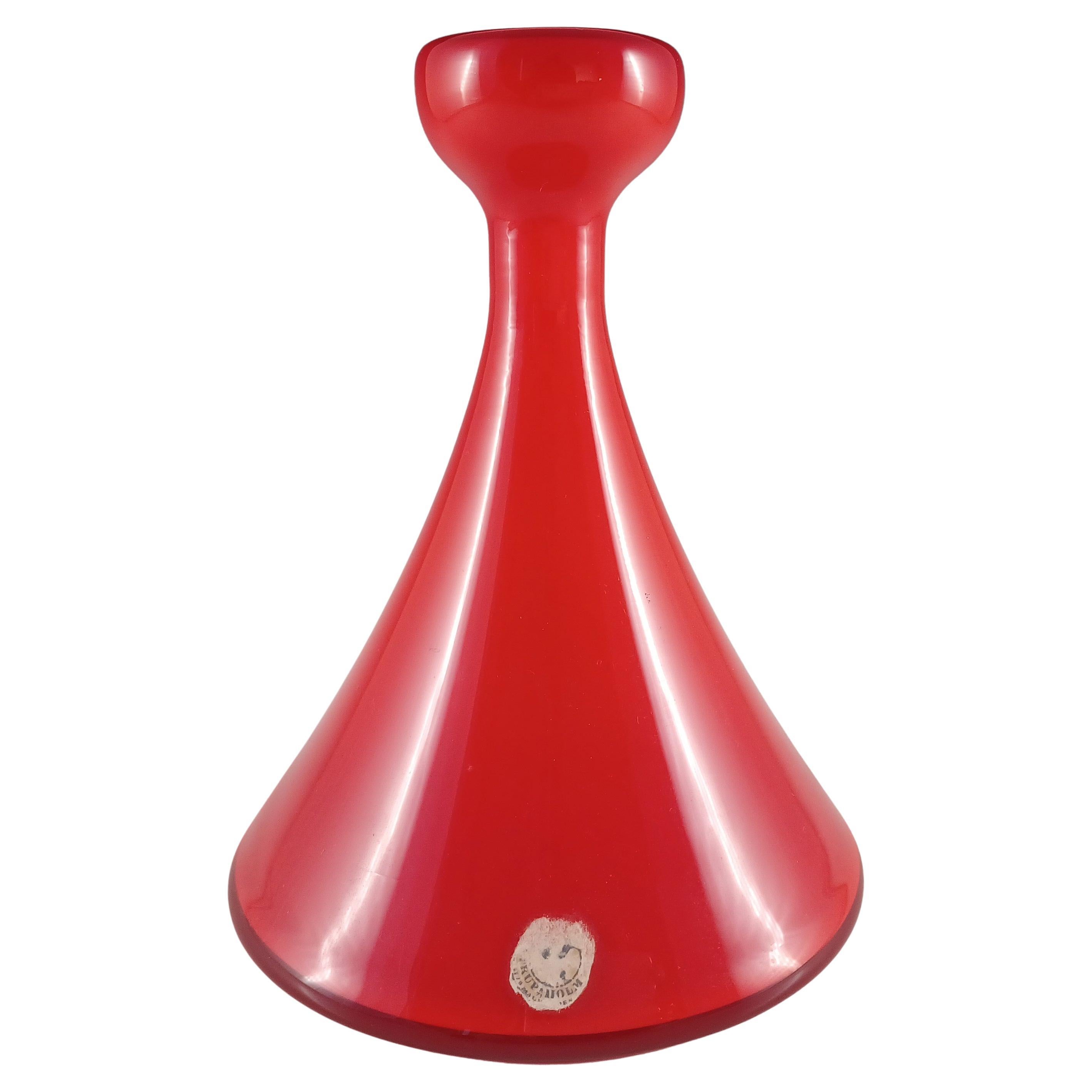 ETIQUETADO Holmegaard Carnaby Jarrón de cristal rojo de Per Lutken