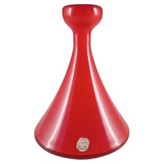 Per Label Per Lutken for Holmegaard Carnaby Red Cased Glass Vase by Per Lutken