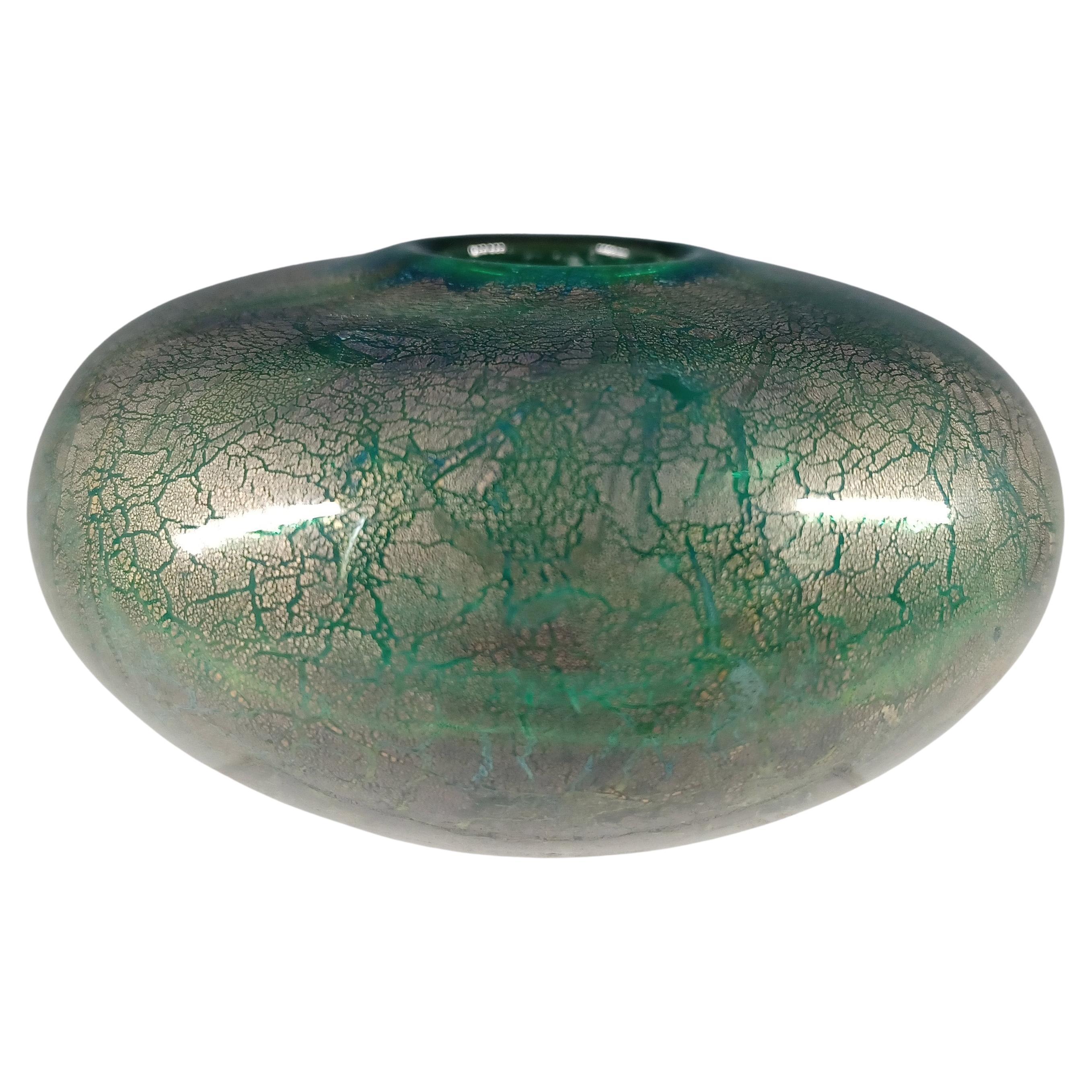 LABELLED Isle of Wight Studio 'Azurene Green' Glass Squat Vase