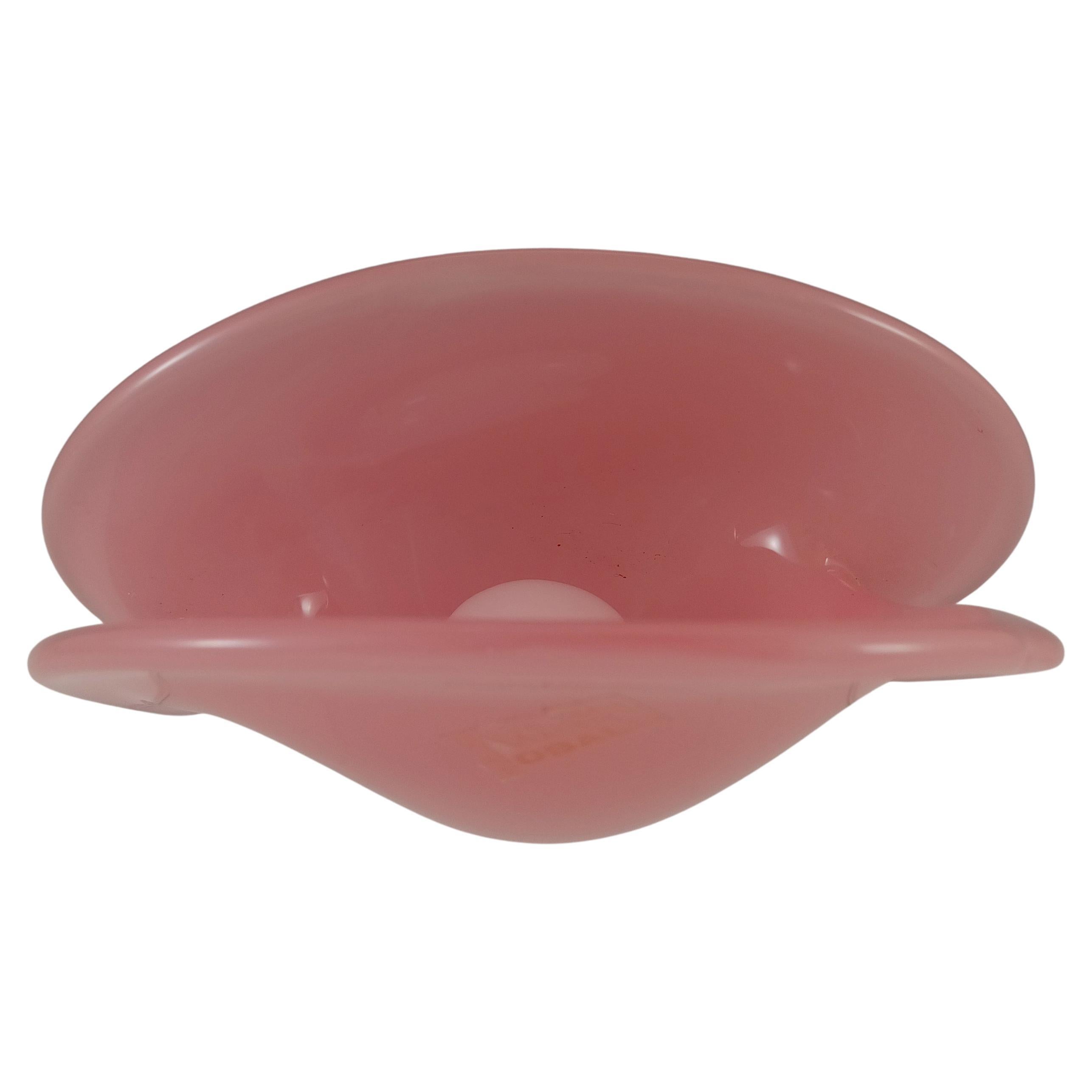 Oball Oball Murano Alabastro rosa e bianco, ciotola/vaso di vongole in vetro etichettato
