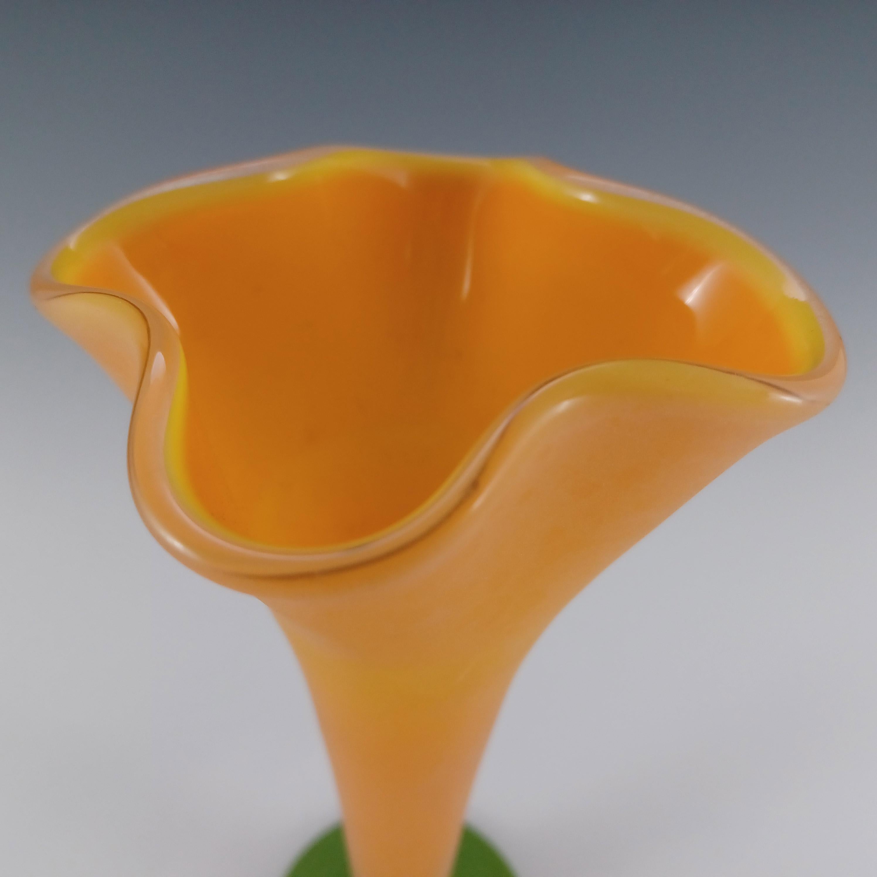 Mid-Century Modern LABELLED Orrefors Yellow Glass 'Chanterelle' Vase by Anne Nilsson For Sale