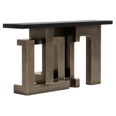 Labirinto Console in Patine Bronze by Palena Furniture 