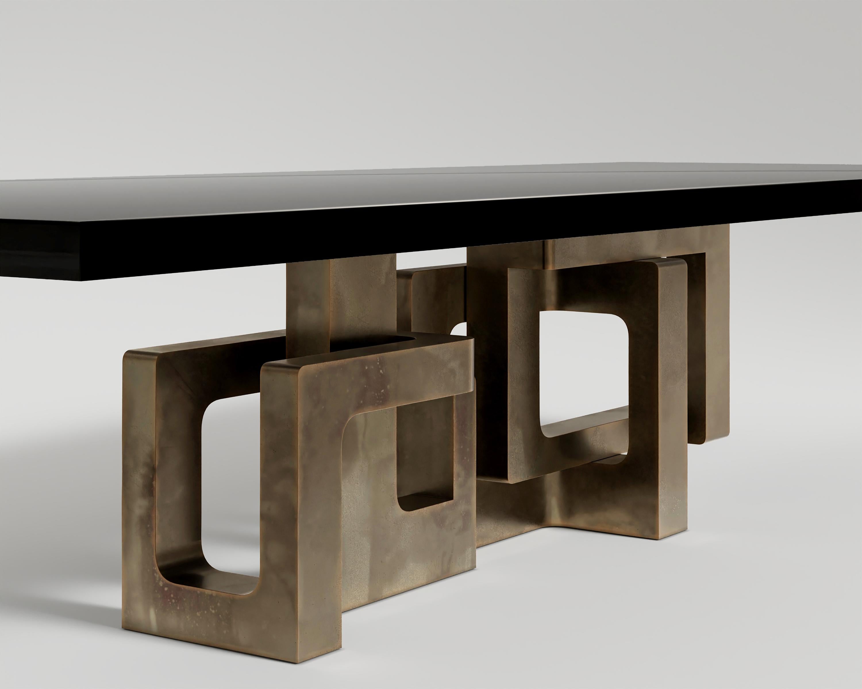 Labirinto Dining Table in Patina Bronze by Palena Furniture In New Condition For Sale In Istanbul, TR