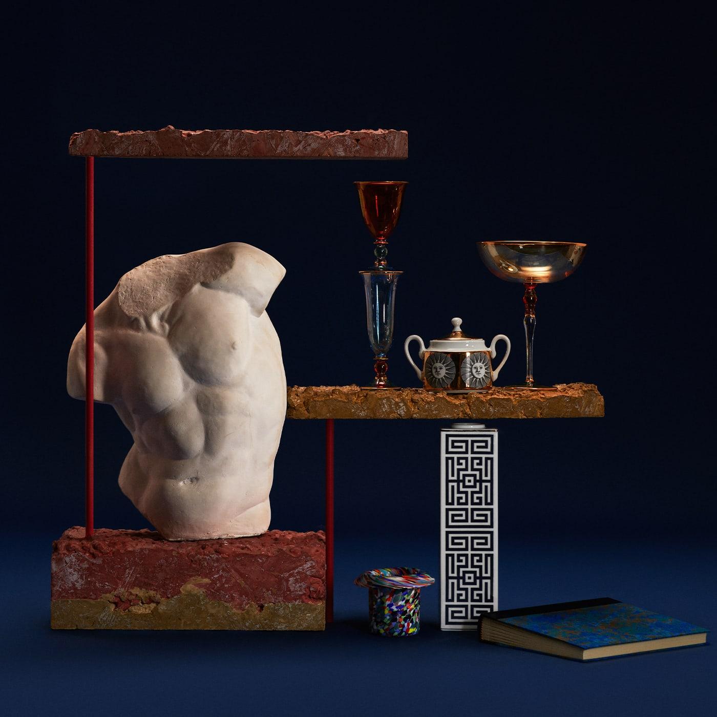 Italian Labirinto Zaffiro Rectangular Vase For Sale