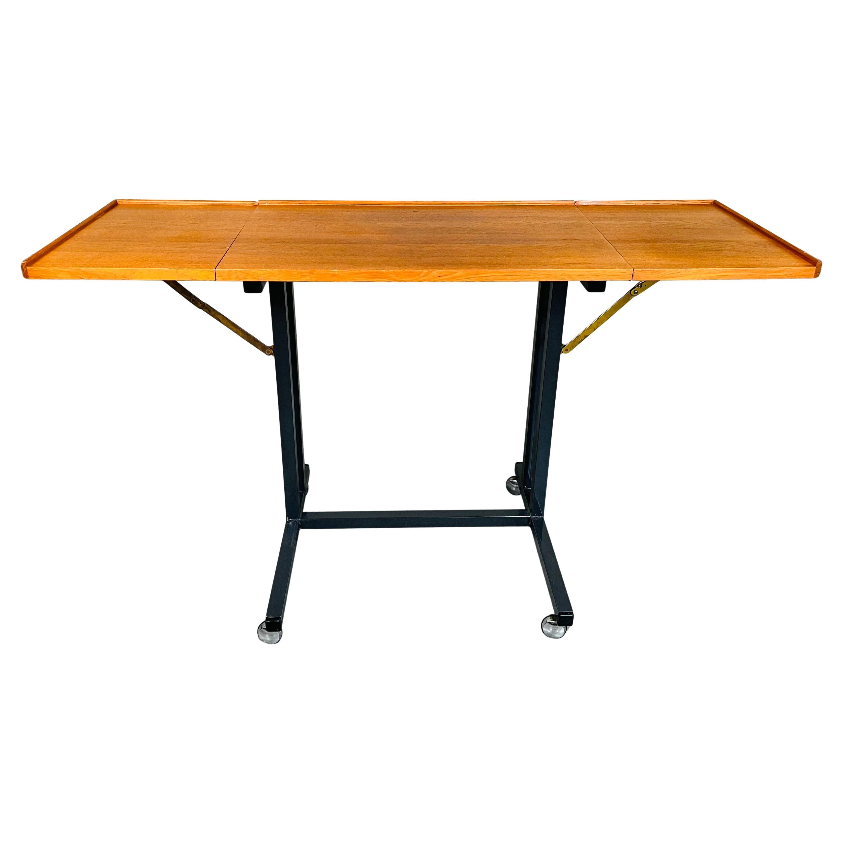 Labofa Mobler Teak Drop-Leaf Danish Modern Server Tray Cart -Denmark Circa 1970