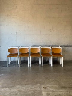 Set di 10 sedie impilabili in compensato Labofa, stile vintage Mid-Century Modern degli anni '70