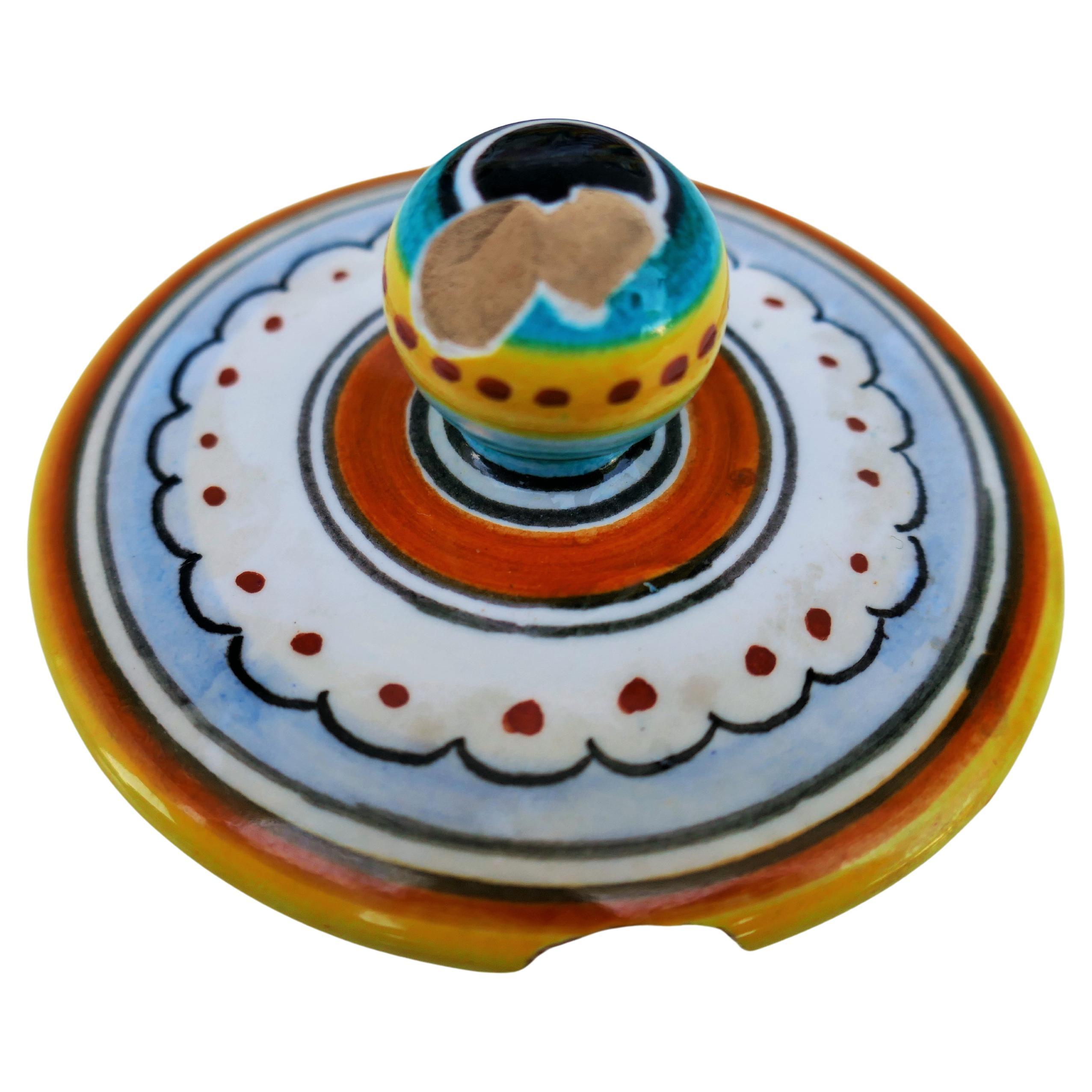 Late 20th Century Labor Deruta teapot with Raphaelesque decoration For Sale