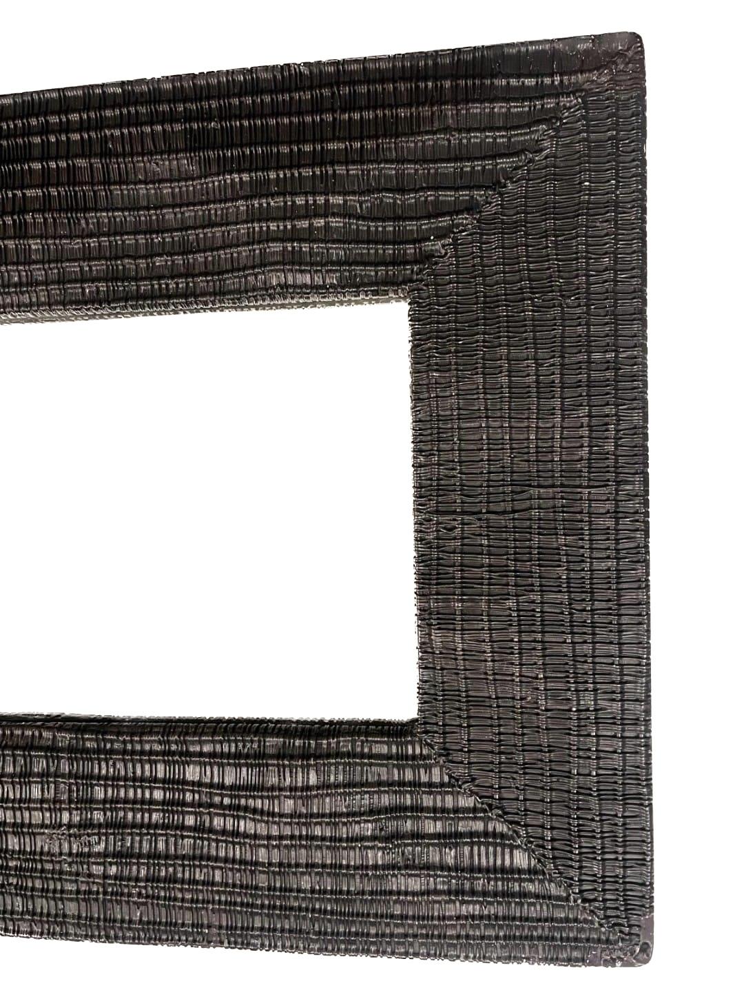 Italian Ten Foot Length Laboratorio Avallone Crafted Jute & Stucco Framed Accent Mirror