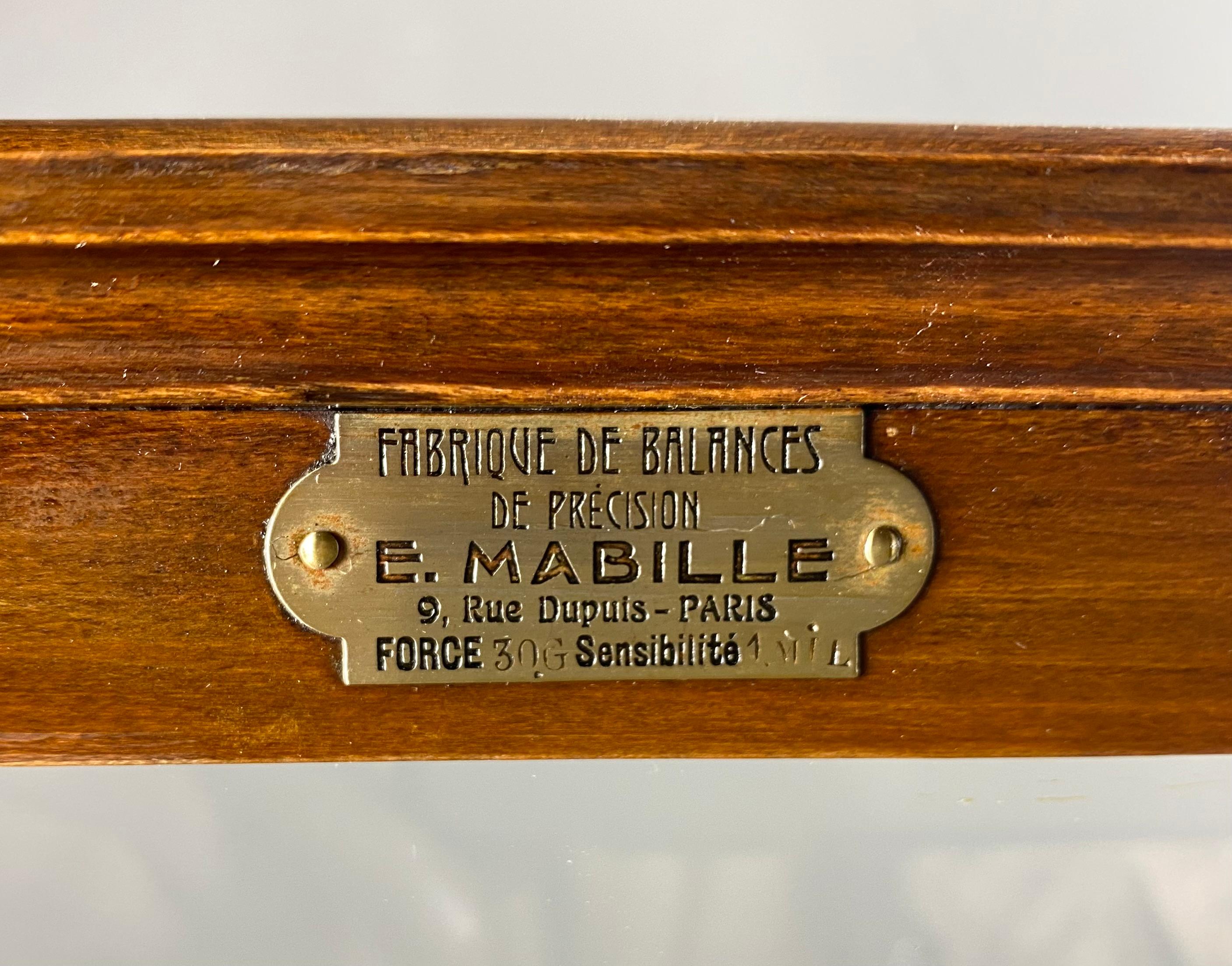 Art Nouveau Laboratory Trebuchet Balance By Maison Mabille In Paris. For Sale