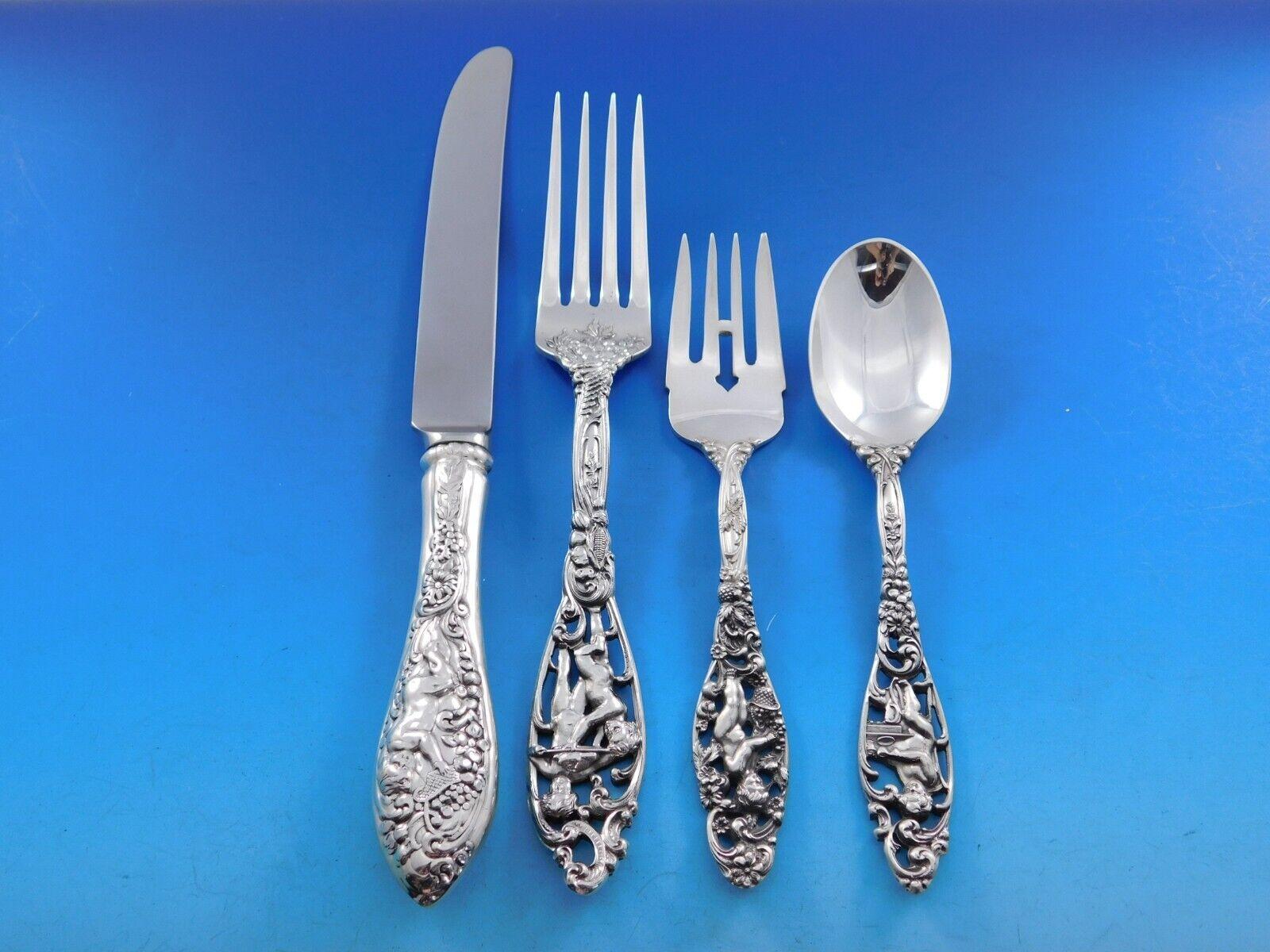 Labores de Cupido by Dominick & Haff Servicio de cubiertos de plata de ley 108 piezas en Excelente estado para la venta en Big Bend, WI