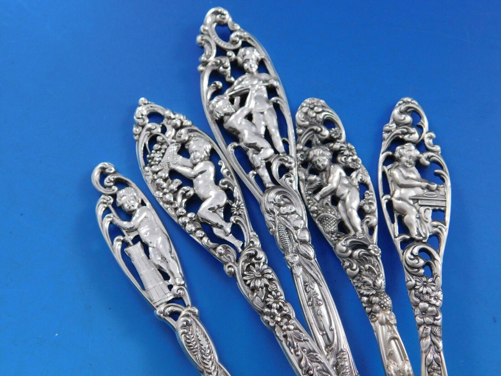 Labores de Cupido by Dominick & Haff Servicio de cubiertos de plata de ley 108 piezas siglo XX en venta