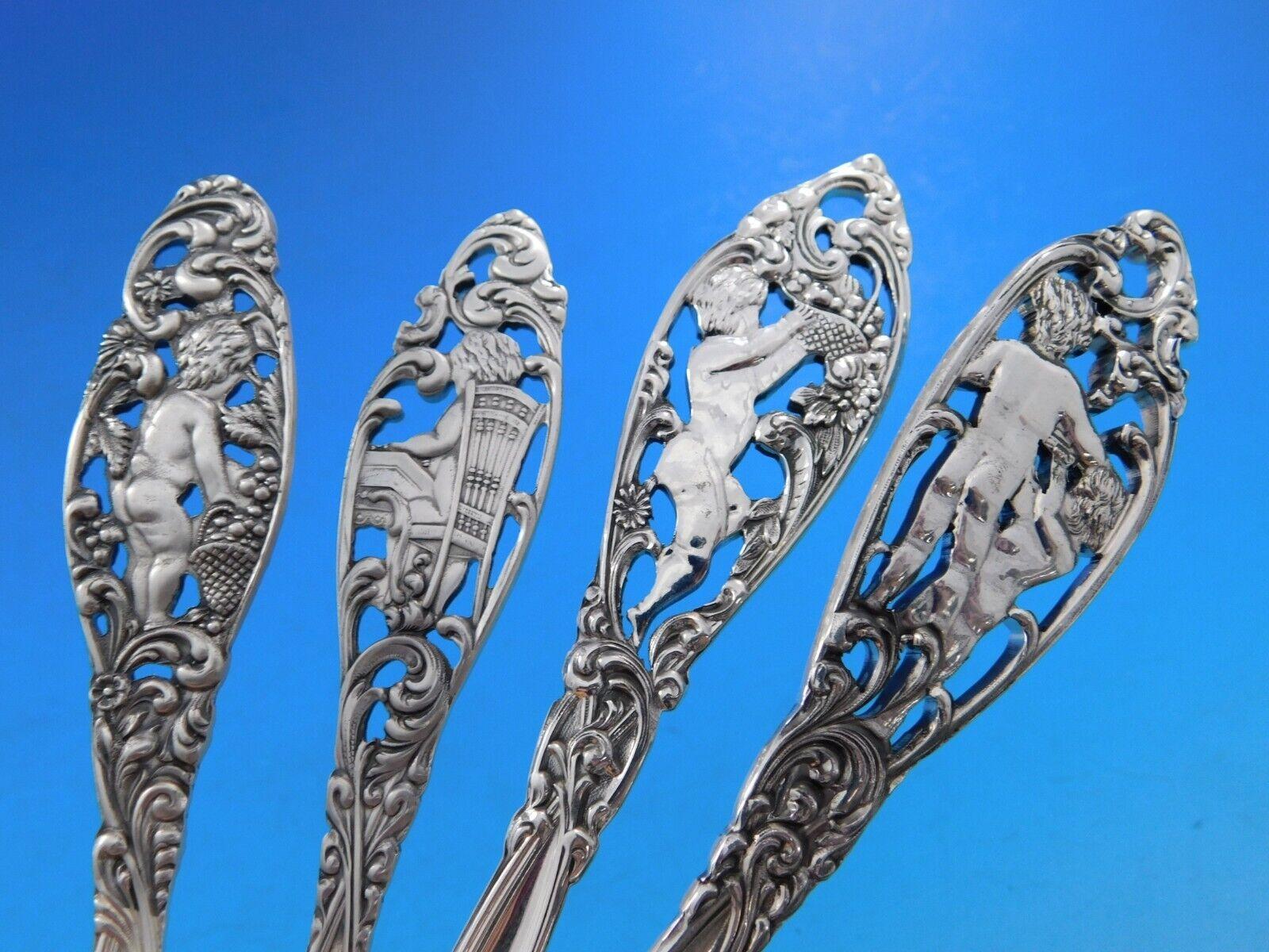 Labores de Cupido by Dominick & Haff Servicio de cubiertos de plata de ley 108 piezas Plata esterlina en venta