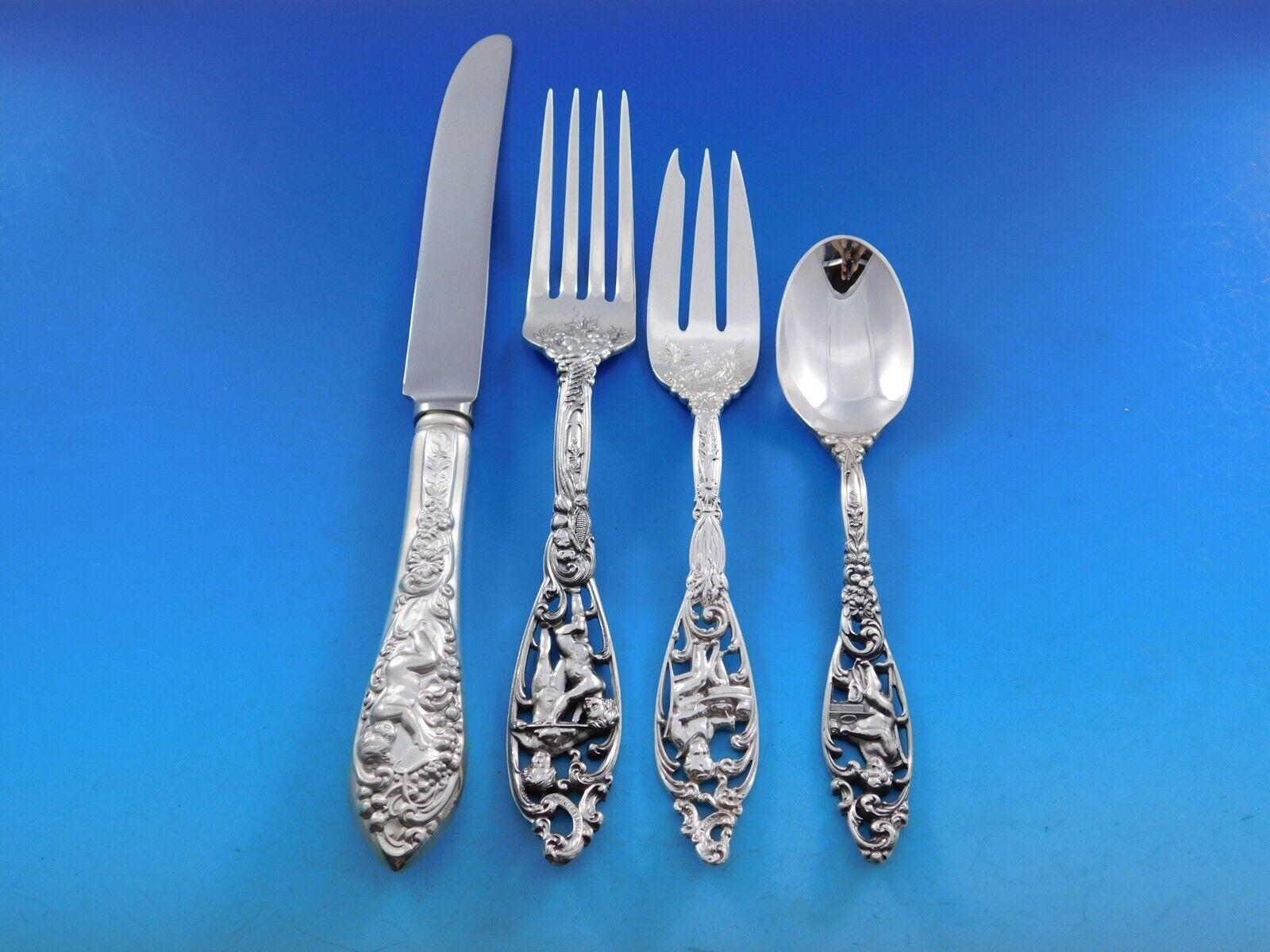 Labores de Cupido by Dominick & Haff Servicio de cubiertos de plata de ley 52 piezas en Excelente estado para la venta en Big Bend, WI