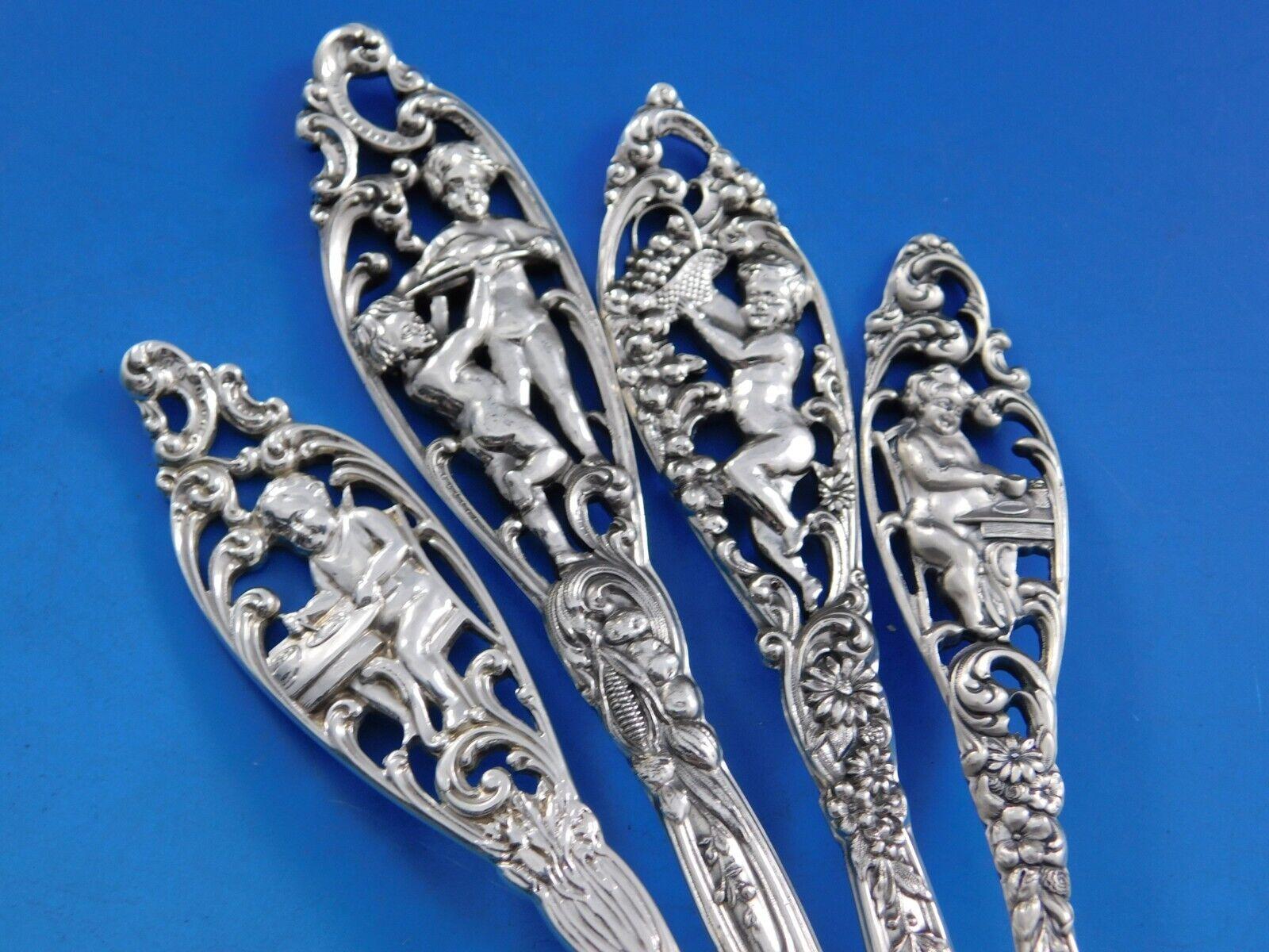 Labores de Cupido by Dominick & Haff Servicio de cubiertos de plata de ley 52 piezas siglo XX en venta