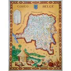 1949 original map of Belgian Congo - Belgian Ministry of Colonies