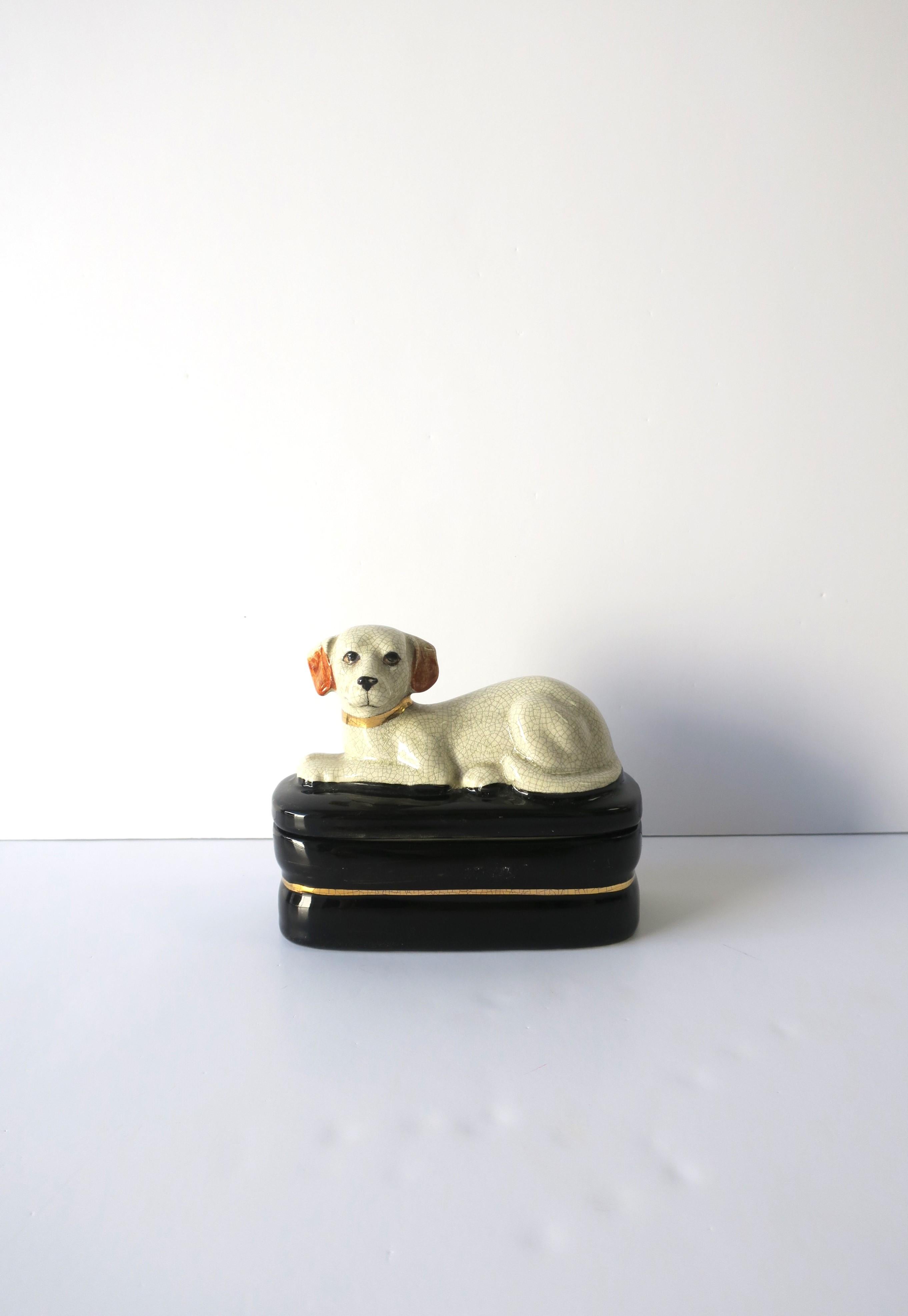 Glazed Labrador Retriever Dog Jewelry Box