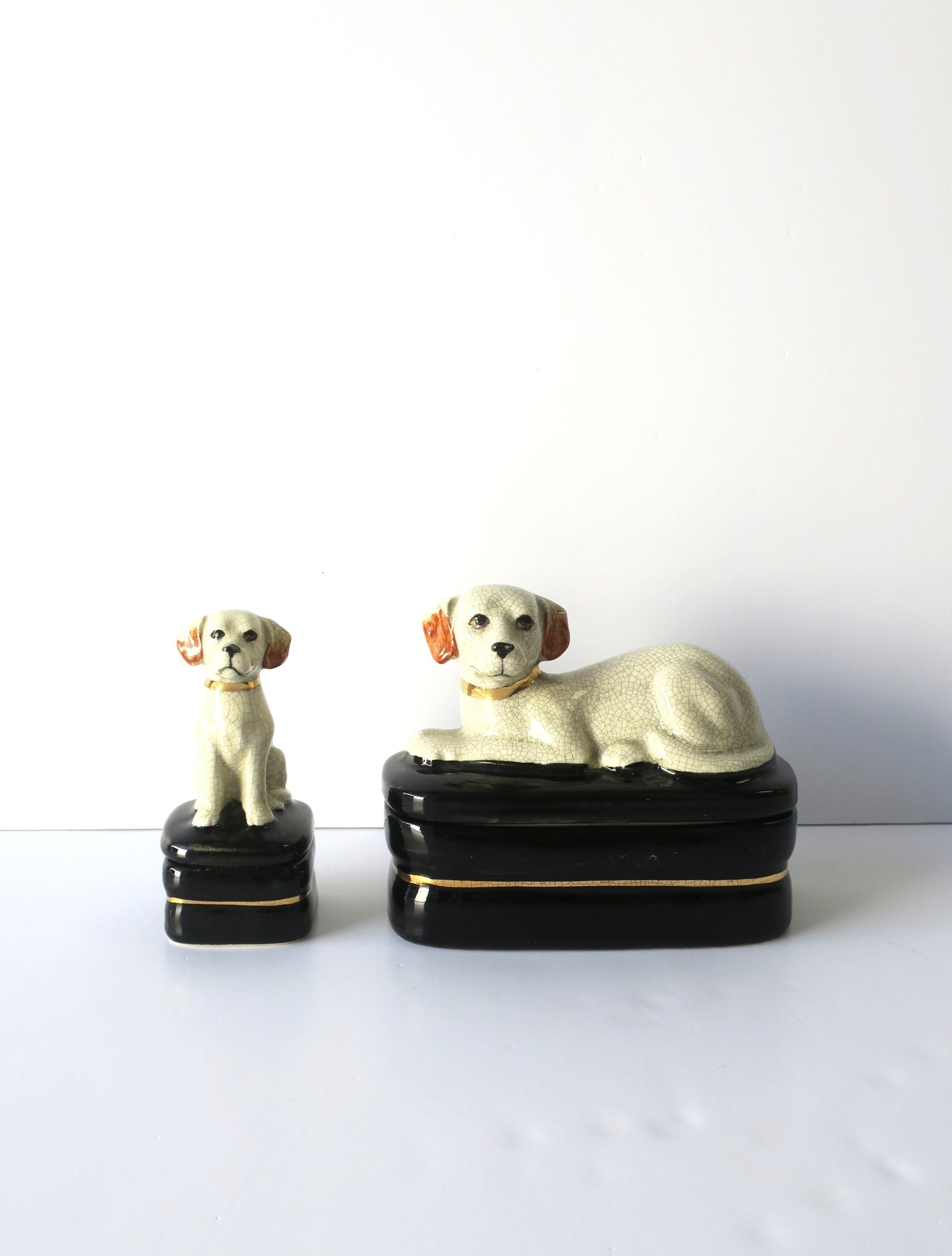 Ceramic Labrador Retriever Dog Jewelry Box