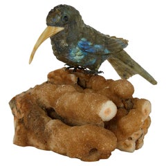 Used Labradorite and Silver Bird Model 