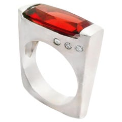 Labradorite Diamond 14k White Gold Ring, GIA Certified
