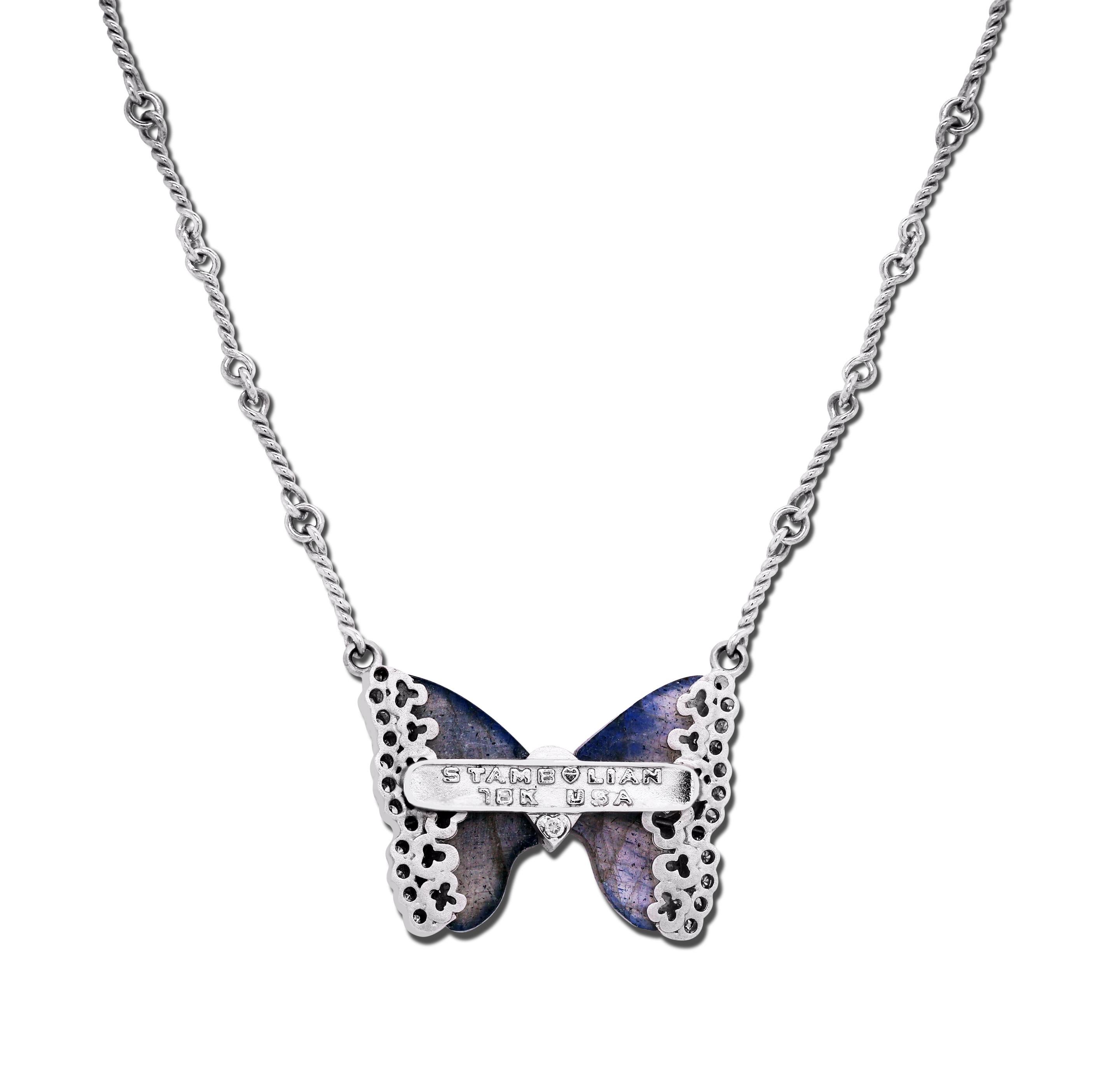 labradorite butterfly necklace