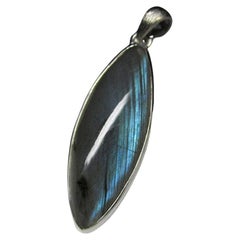 Labradorite Moonstone Silver Pendant Natural Fine Quality Gemstone