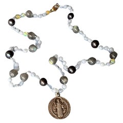 Labradorite Opal Lilac Bead Necklace Made in Los Angeles J Dauphin