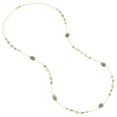 Collar de Labradorita, Prehnita y Ágata en Oro Vermeil