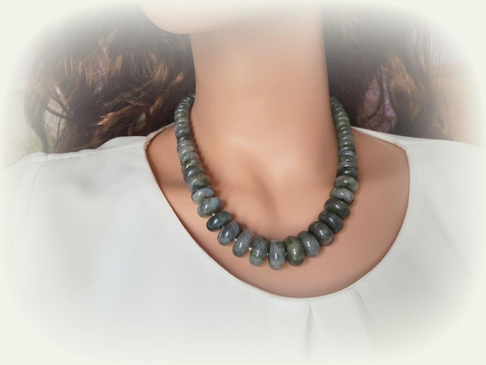 Women's Labradorite Rondelle Beads Necklace For Sale