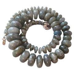 Used Labradorite Rondelle Beads Necklace
