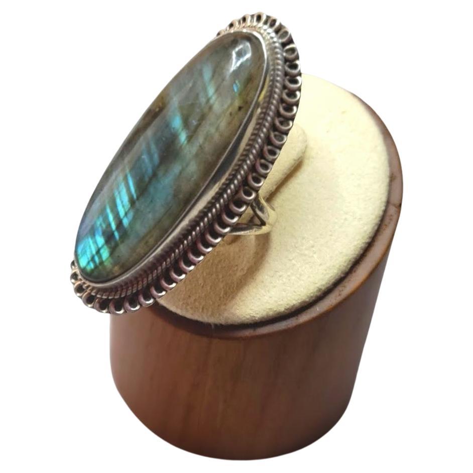 Sterling Silver Princess Cut Crystal Ring For Sale at 1stDibs