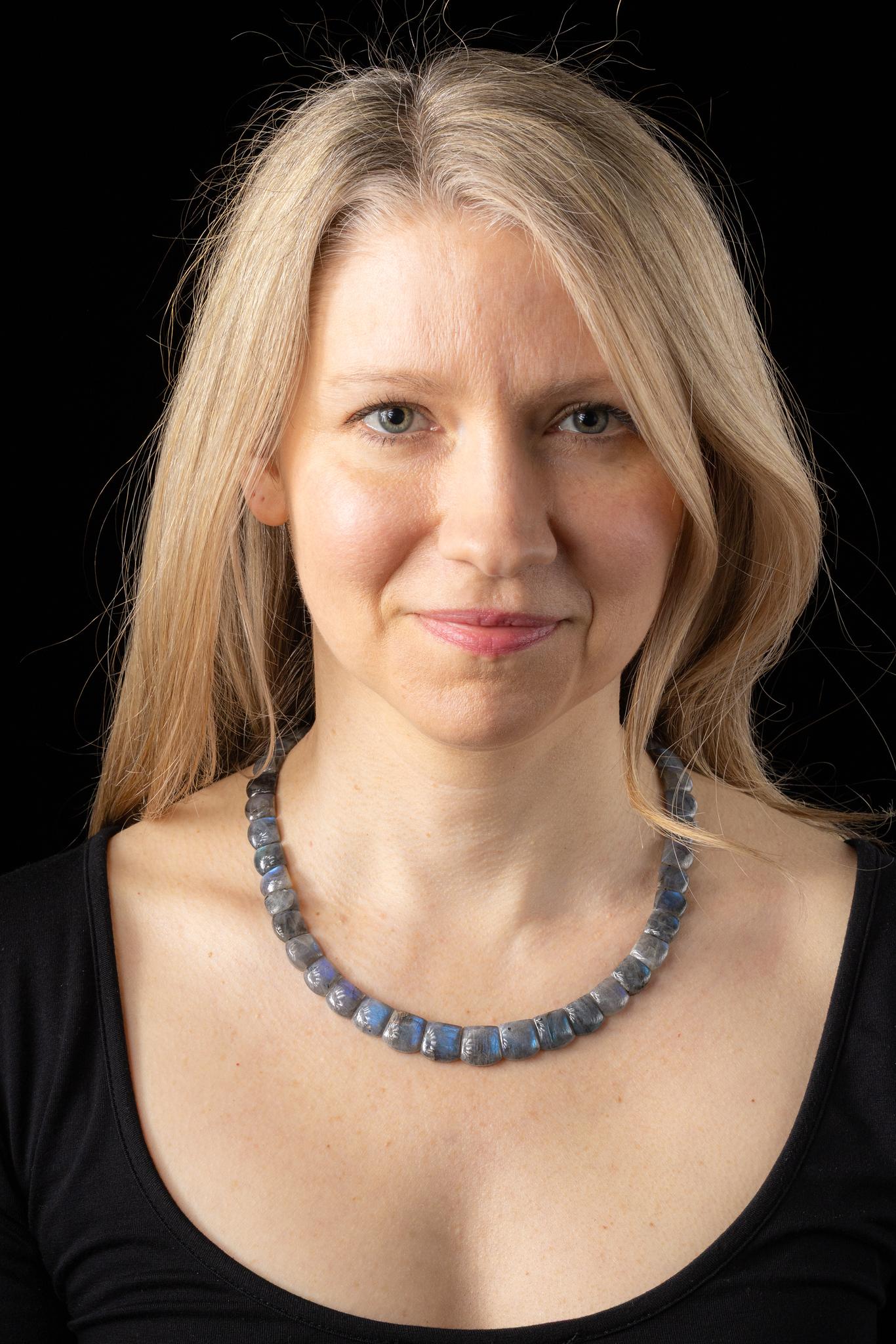 Collar de cabujón de pan de azúcar de labradorita con cierre de plata de ley Cabujón de pan de azúcar en venta