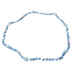 Labradorite White Pearl Yellow Calcite Pink Opal Bead Necklace