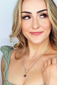 Labradorite, Zircon, White Chalcedony & 14K Gold Filled Wire Wrapped Necklace