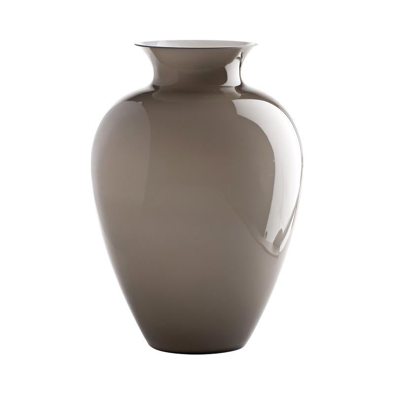 Labuan Small Glass Vase in Grey by Venini For Sale
