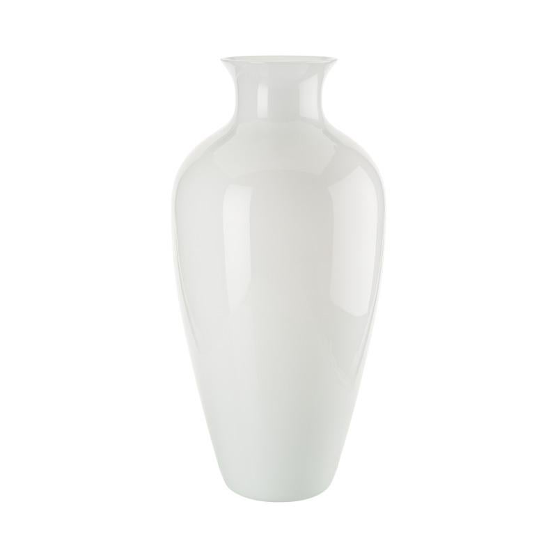 Vase Labuan en blanc laiteux avec verre opale soufflé de Venini