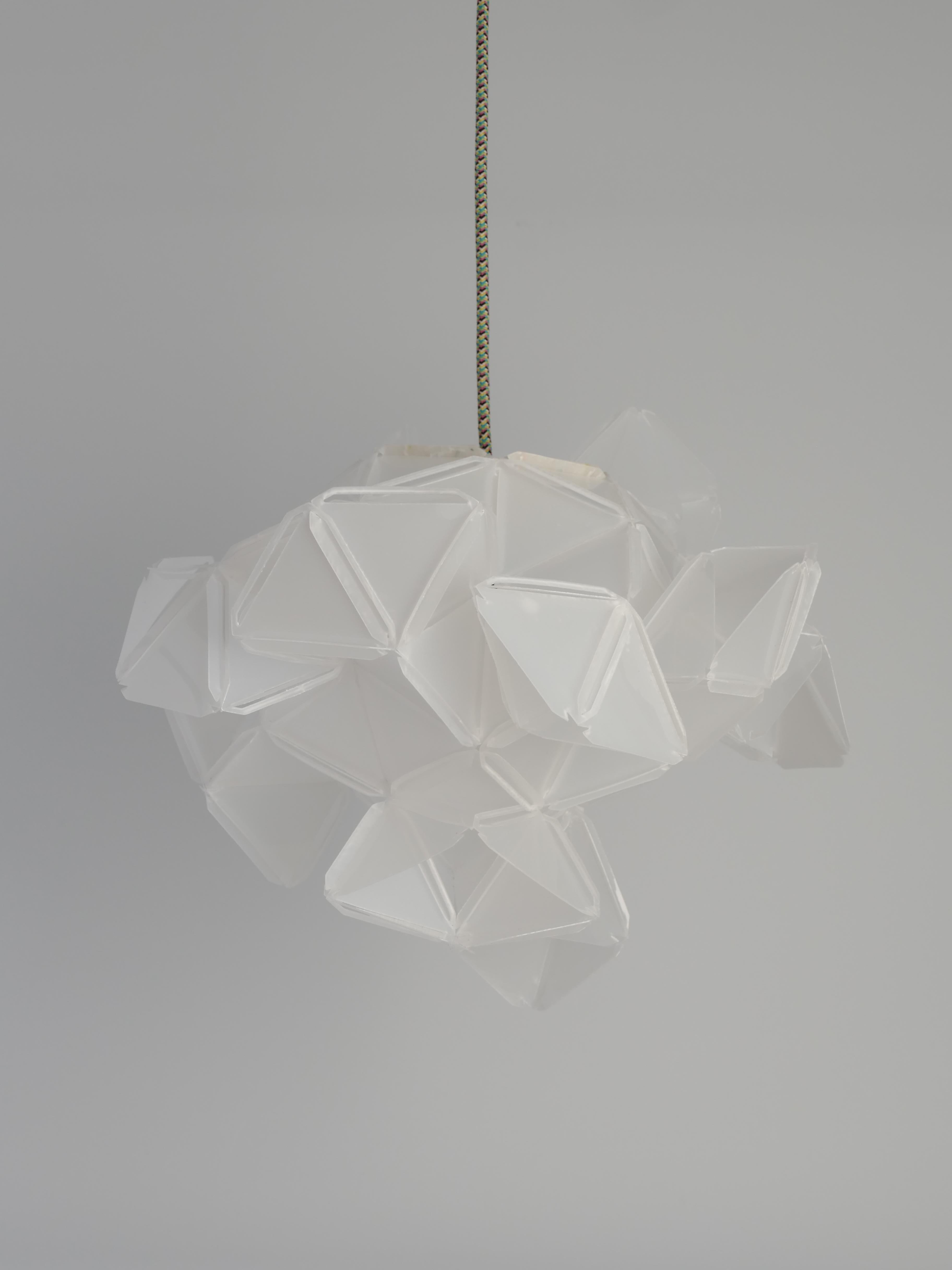 Hand-Crafted Labyrinth, Hazy, Artisan Light Sculpture with Integrated Fixture, By Republiken For Sale