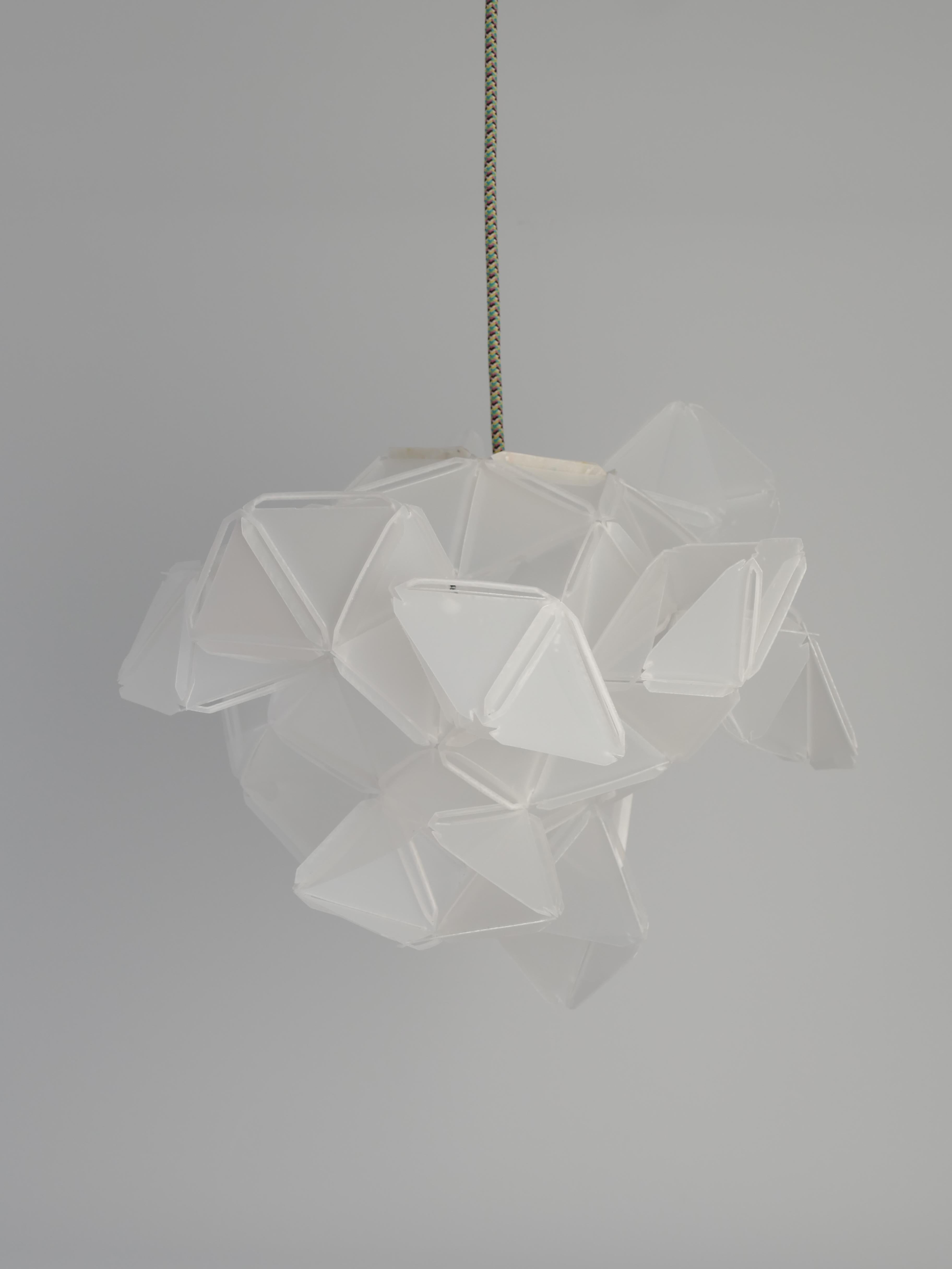Contemporary Labyrinth, Hazy, Artisan Light Sculpture with Integrated Fixture, By Republiken For Sale