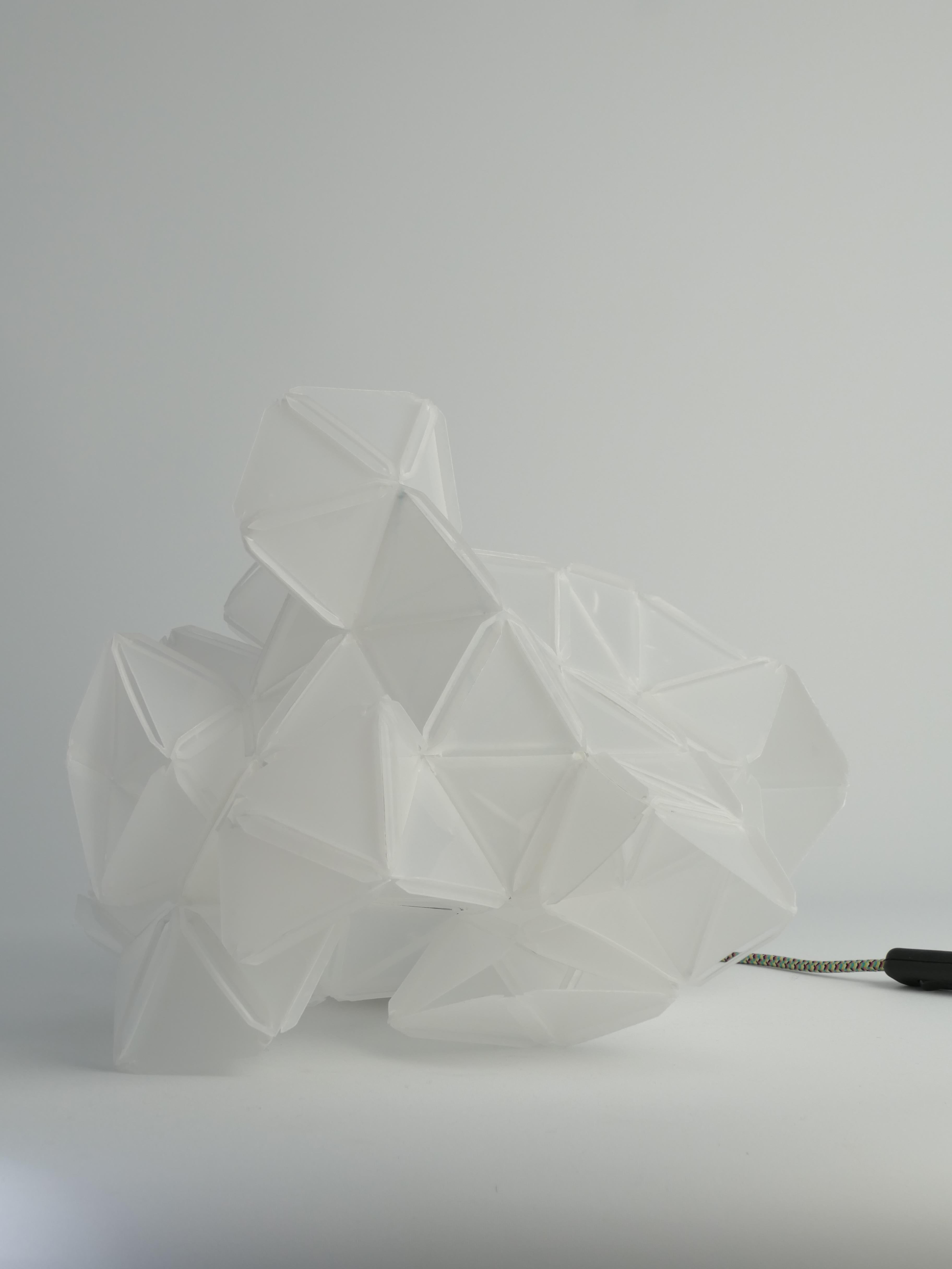 Plastic Labyrinth, Hazy, Artisan Light Sculpture with Integrated Fixture, By Republiken For Sale