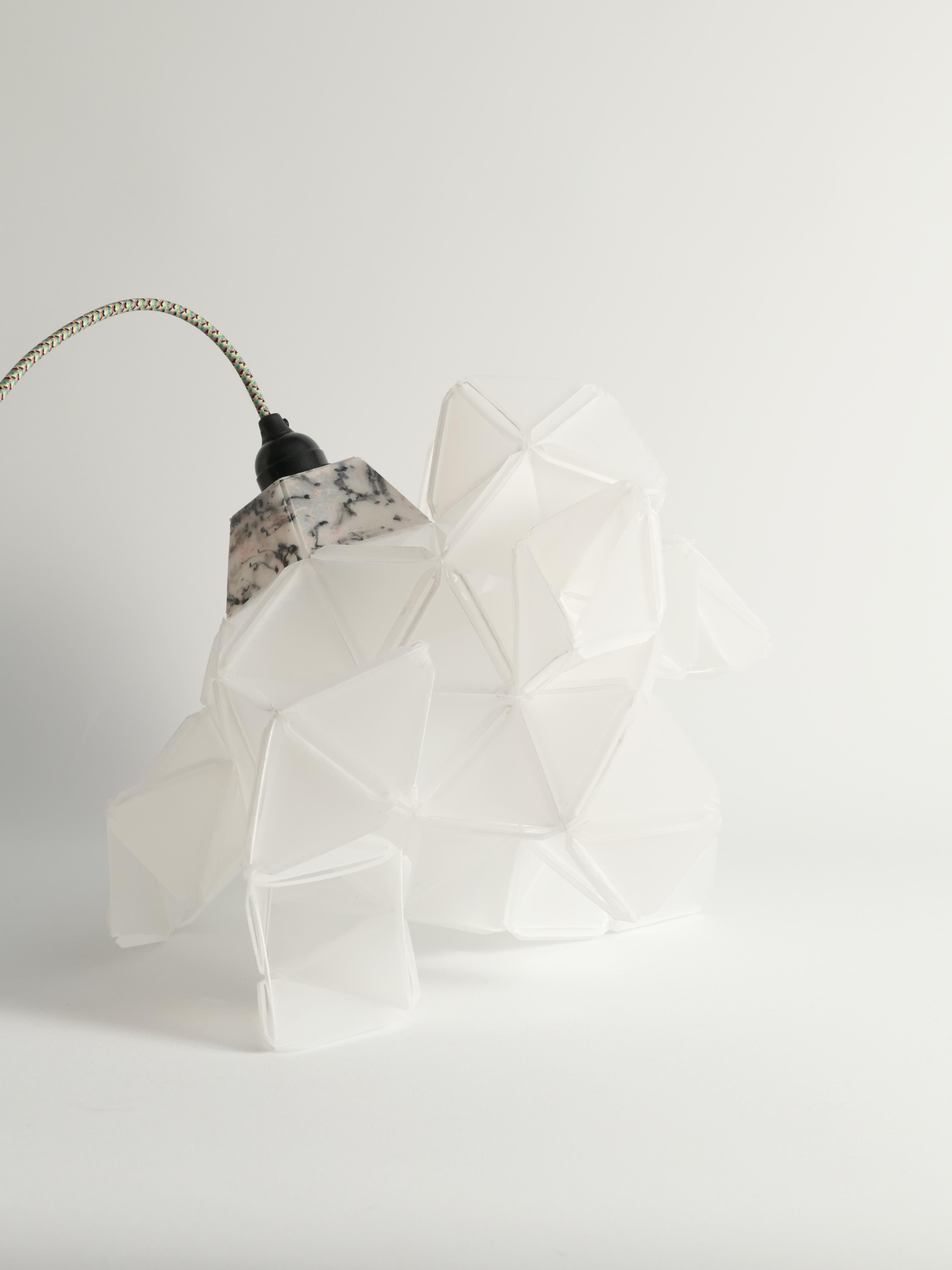 Plastic Labyrinth, Hazy, Artisan Table Lamp Light Sculpture, By Republiken For Sale