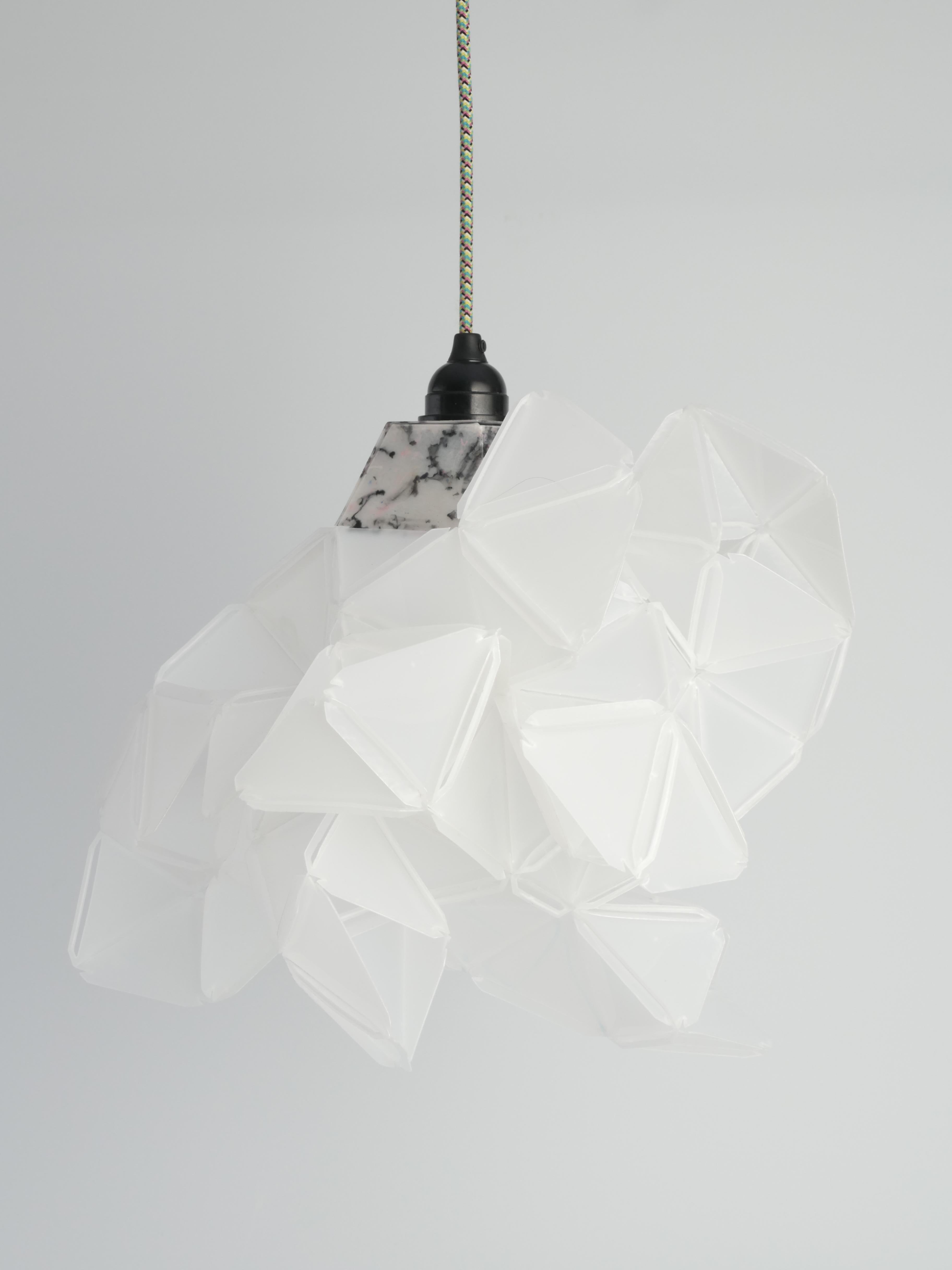 Modern Labyrinth, Hazy, Artisan Light Sculpture with Protruding Fixture, By Republiken For Sale